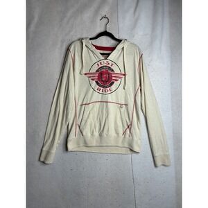 Premium 51 Red Thread Series Mens Cream Graphic Hoodie Motorcycle R652A L
